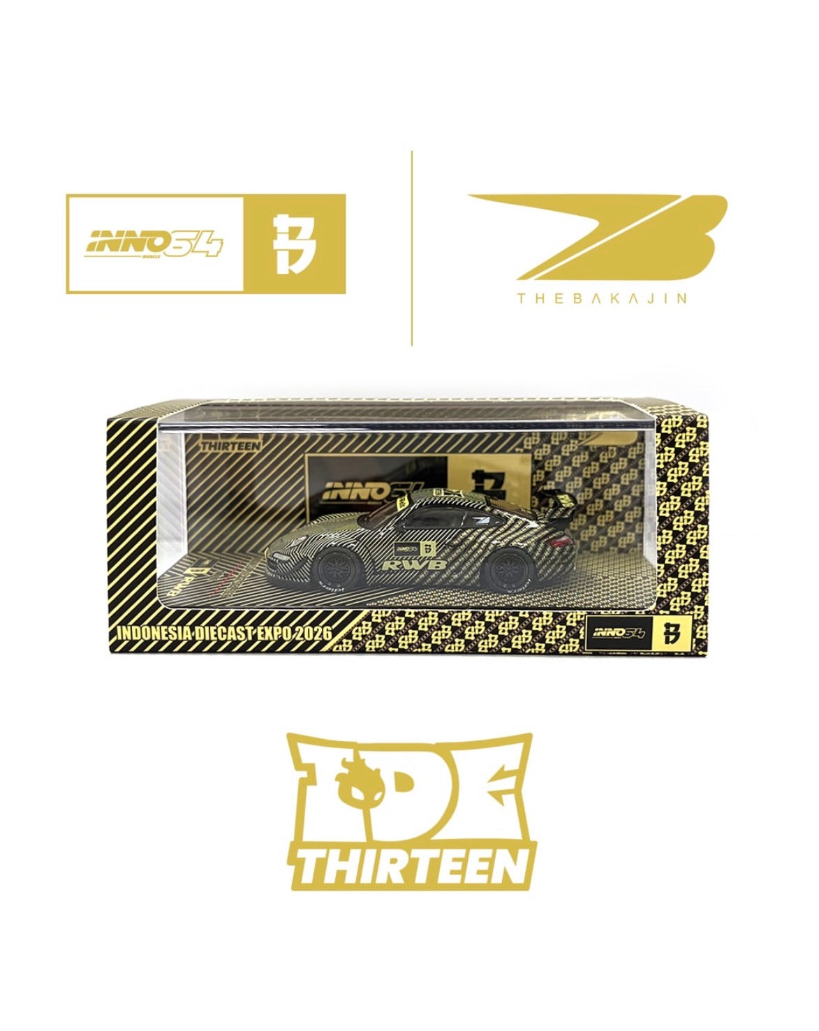 INNO64 x Black Crow Customs x The Bakajin Batik RWB 997 / Chance of Chase / 2026 Indonesia Diecast Expo (IDE)