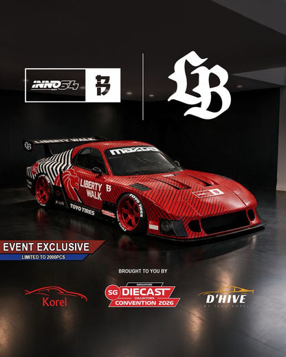 INNO64 x SDCC 2026 x Black Crow Customs Mazda LB-Super Silhouette RX7 (FD3S) / Chance of Chase / 2026 Singapore Diecast Collectors Convention