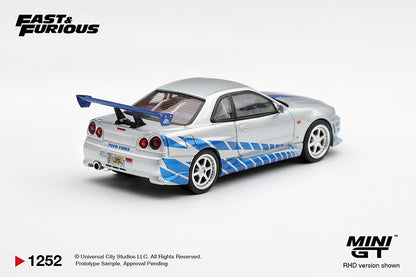 [Pre Order] Mini GT x Fast & Furious 1:64 Nissan Skyline GT-R C-West "2 Fast 2 Furious" Brian O'Conner - MGT01252
