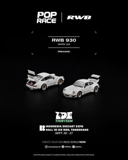 [PREORDER] POP RACE RWB 930 White (PR64-581) | 2026 Indonesia Diecast Expo (IDE)