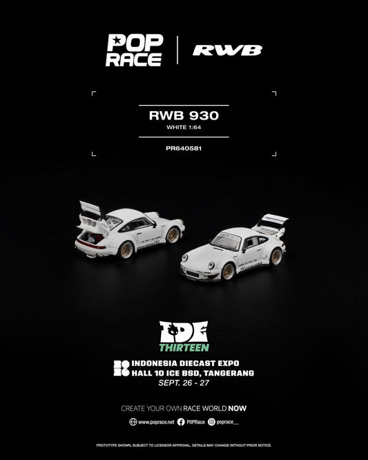 [PREORDER] POP RACE RWB 930 White (PR64-581) | 2026 Indonesia Diecast Expo (IDE)
