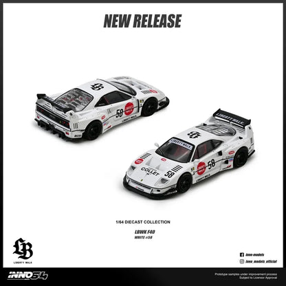 INNO64 Lbwk Ferrari F40 Collet White 1/64 Diecast