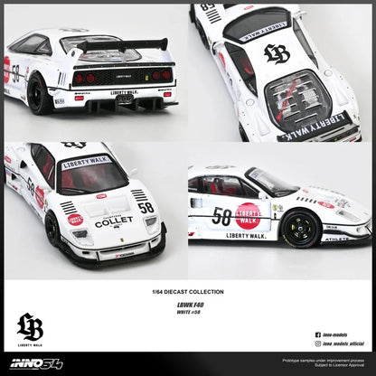INNO64 Lbwk Ferrari F40 Collet White 1/64 Diecast