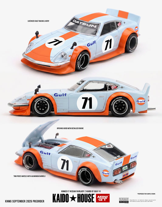 (Preorder) Kaido House x Mini GT 1:64 Nissan Fairlady Z Kaido GT GULF V1 - KHMG317